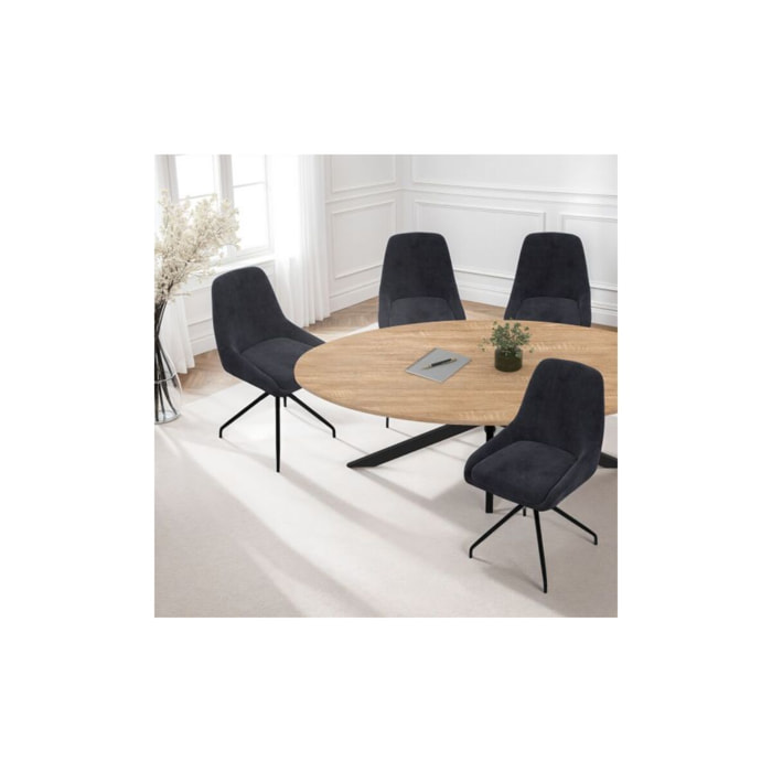 Chaises Olivia pivotantes - Gris anthracite