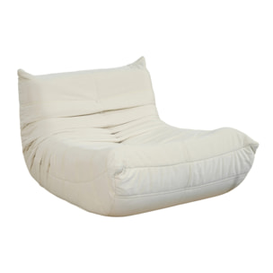 Fauteuil compressé en velours beige ALBA