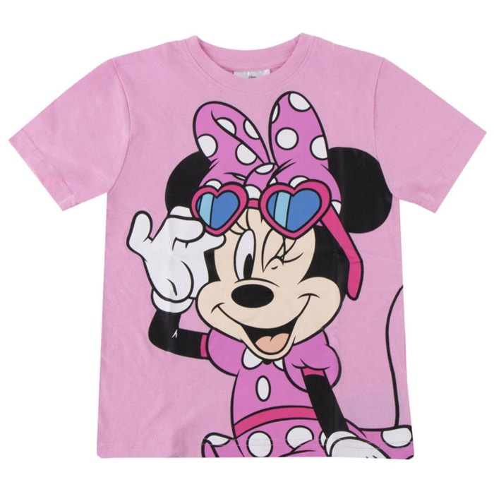 Camiseta Corta Minnie Mouse - Color Rosa