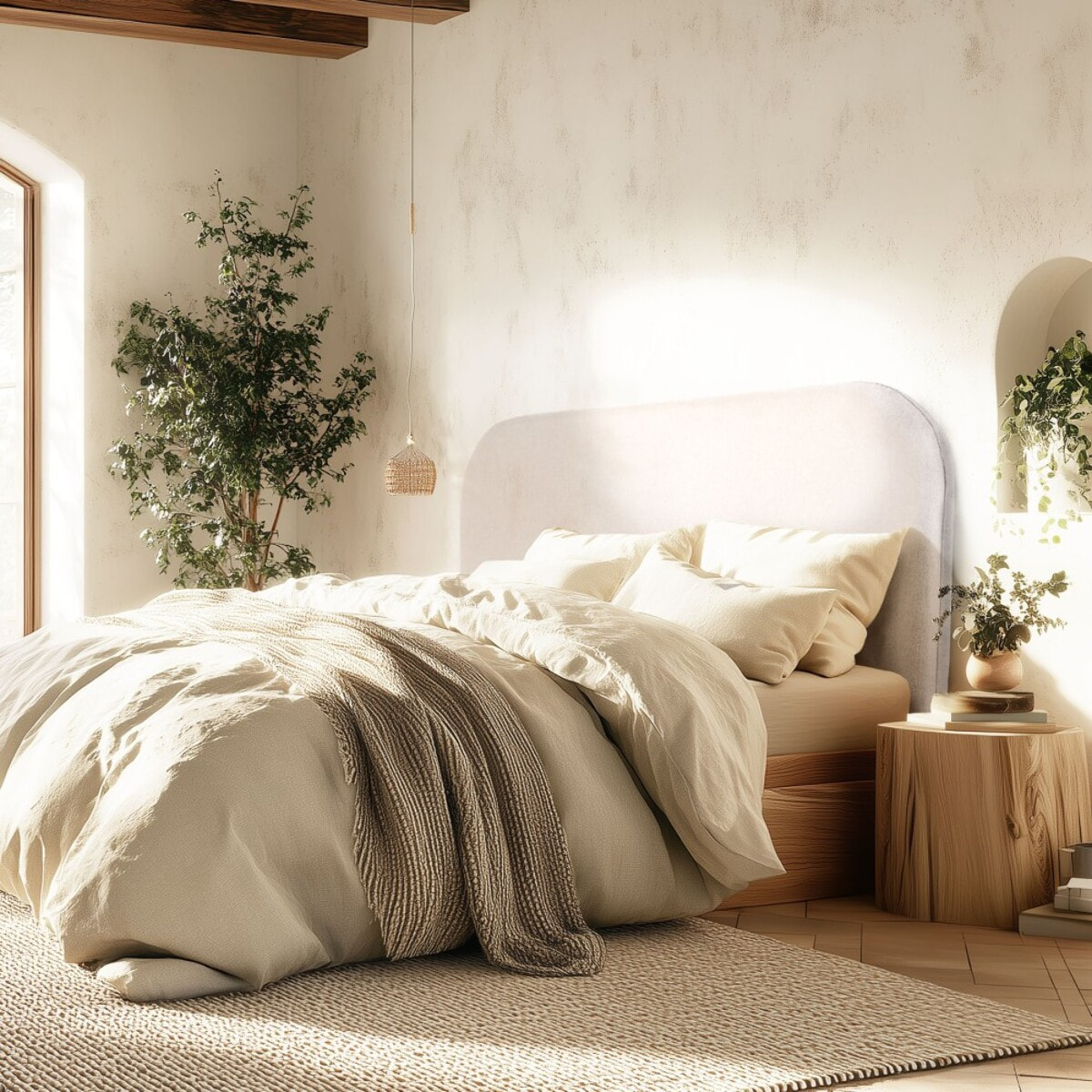 ARTHUR - Tête de lit rembourrée pour lits 160/180cm couleur beige