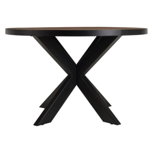 BASILE - Table à manger 120x120 effet pierre couleur marron