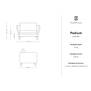 Fauteuil xl "Podium" en velours pétrole