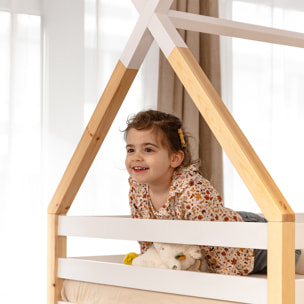 Lit enfant superposé Cabane en bois 90x190cm - Hypnia