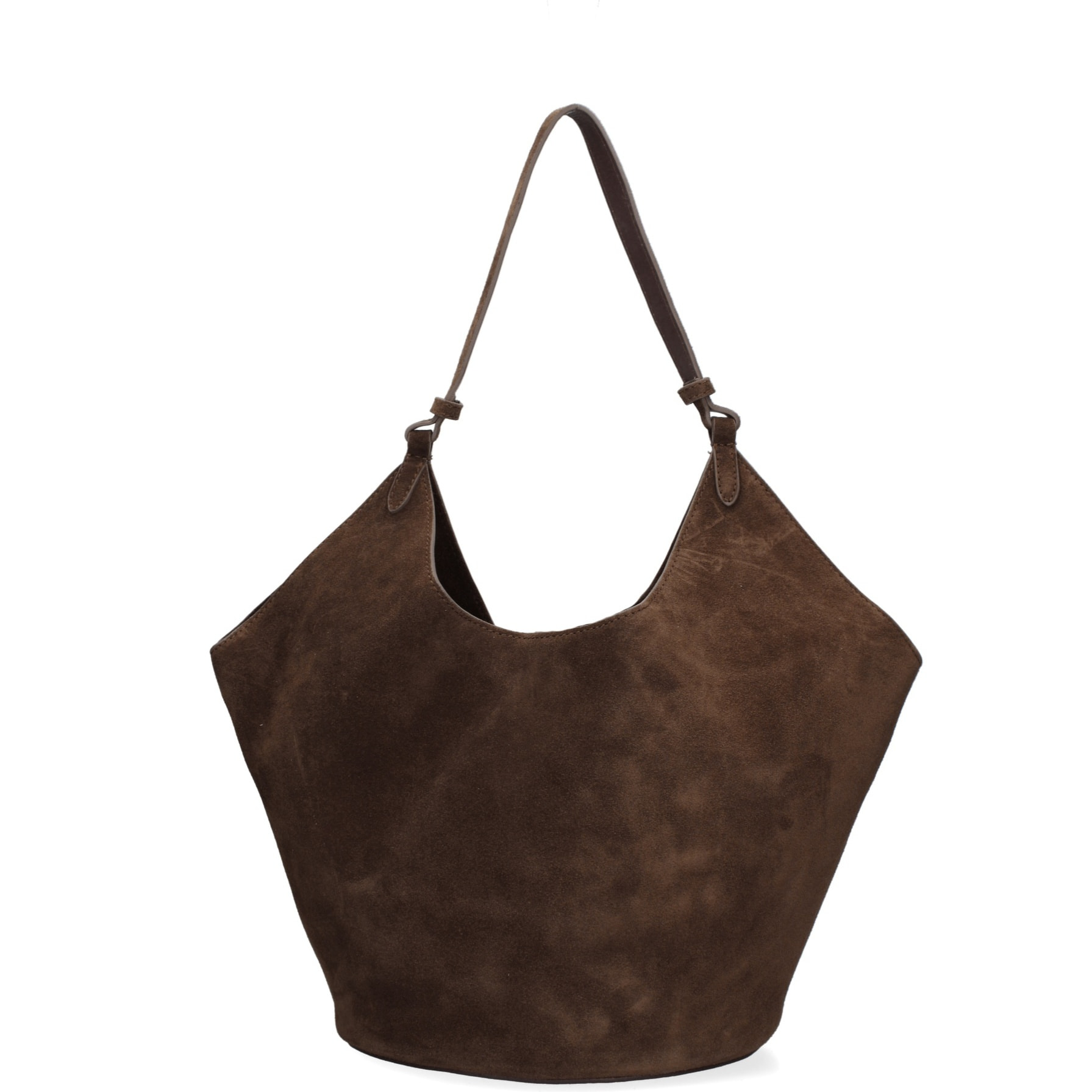 Borsa a spalla da donna - Modello Lisboa - Pelle Scamosciata - 27.0 x 38.0 x 21.5 cm