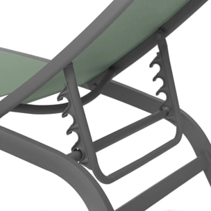 Transat "Bonao" vert olive & graphite 2 roues en aluminium traité époxy