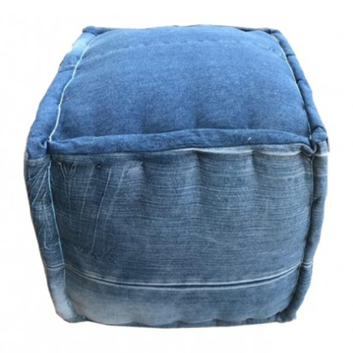 Pouf en tissu cubique style vintage - TRAVEL