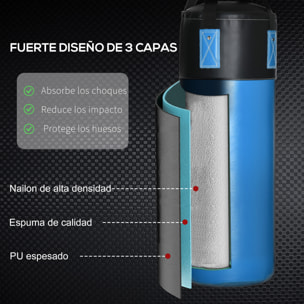 Saco de Boxeo Profesional Punching Bag con Guantes de 8 oz Gancho y Bolsa de Almacenaje Saco de Arena de Entrenamiento para Adultos y Adolescentes Ø25x102 cm Azul
