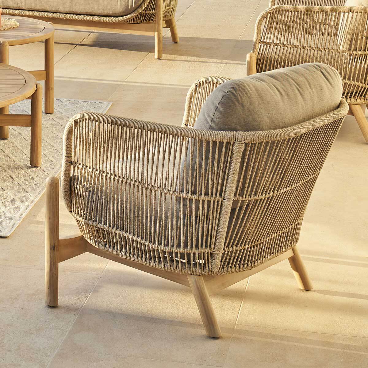 Fauteuil de salon de jardin "Deona" en acacia