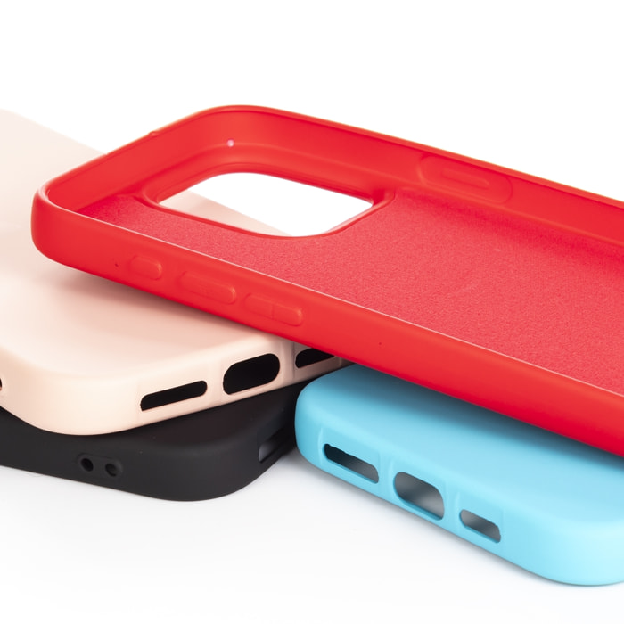 DAM Custodia in silicone  Essential per iPhone 13/14. Interno morbido e vellutato. 7,43x1,06x14,95 cm. Colore: rosa chiaro