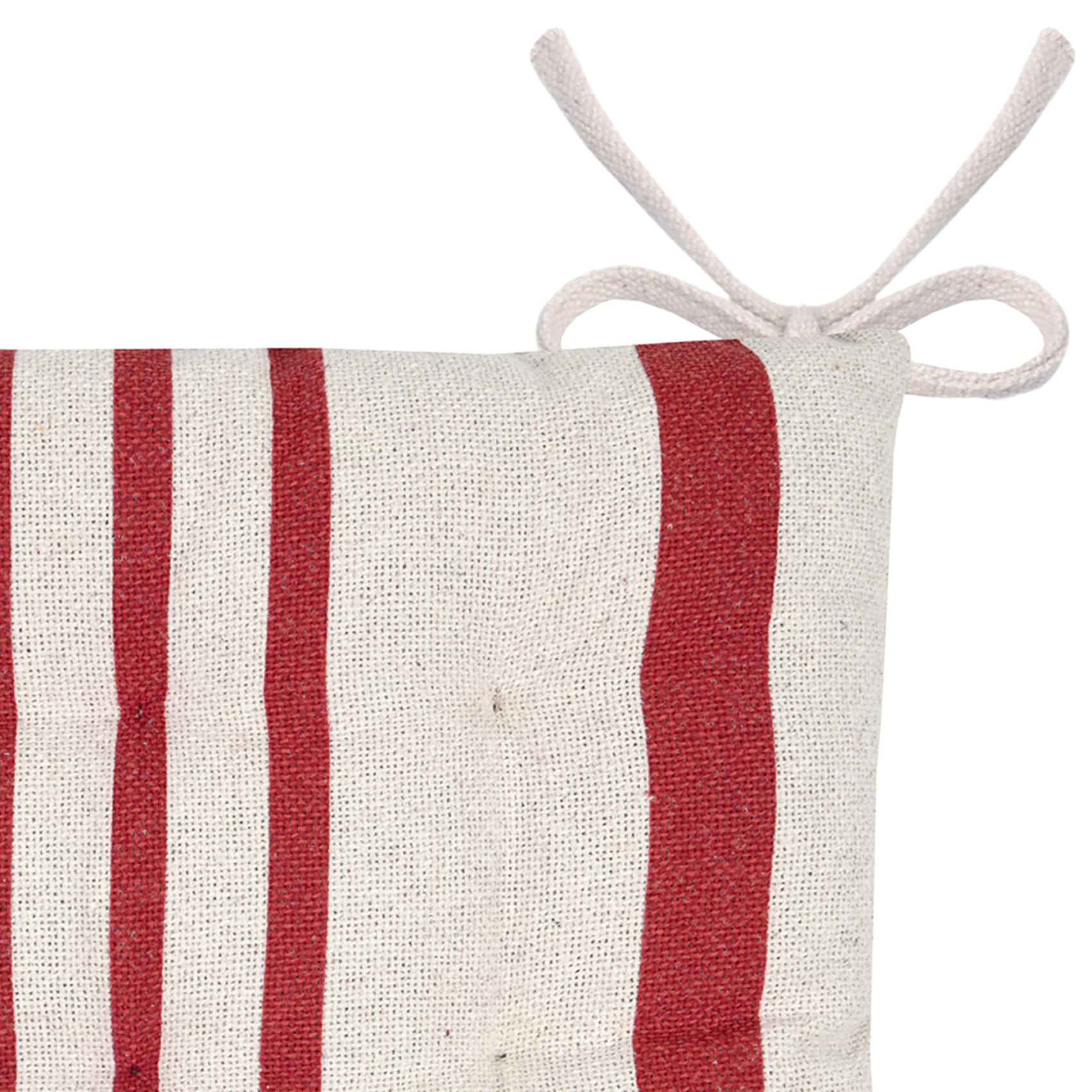 Galette de chaise à rayures - Rouge