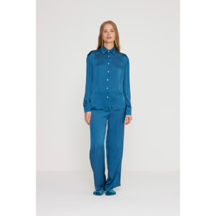 Pigiama donna florencia in raso con collo camicia Noidinotte