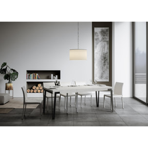 Consola extensible 90x40/196 cm Rio Small Premium Fresno Blanco estructura Òxido