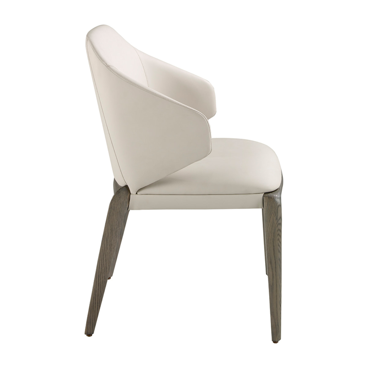 Silla Angel Cerdá con asiento y respaldo tapizados en polipiel en crema patas de madera de roble en ceniza 53x54x82cm