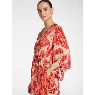 Elena Mirò - Vestido largo estampado - Rojo