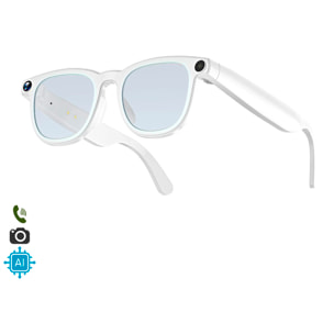 Gafas inteligentes CY01. Con cámara para fotos y videos de 8 MPX, traductor AI en tiempo real y control de música/llamadas.