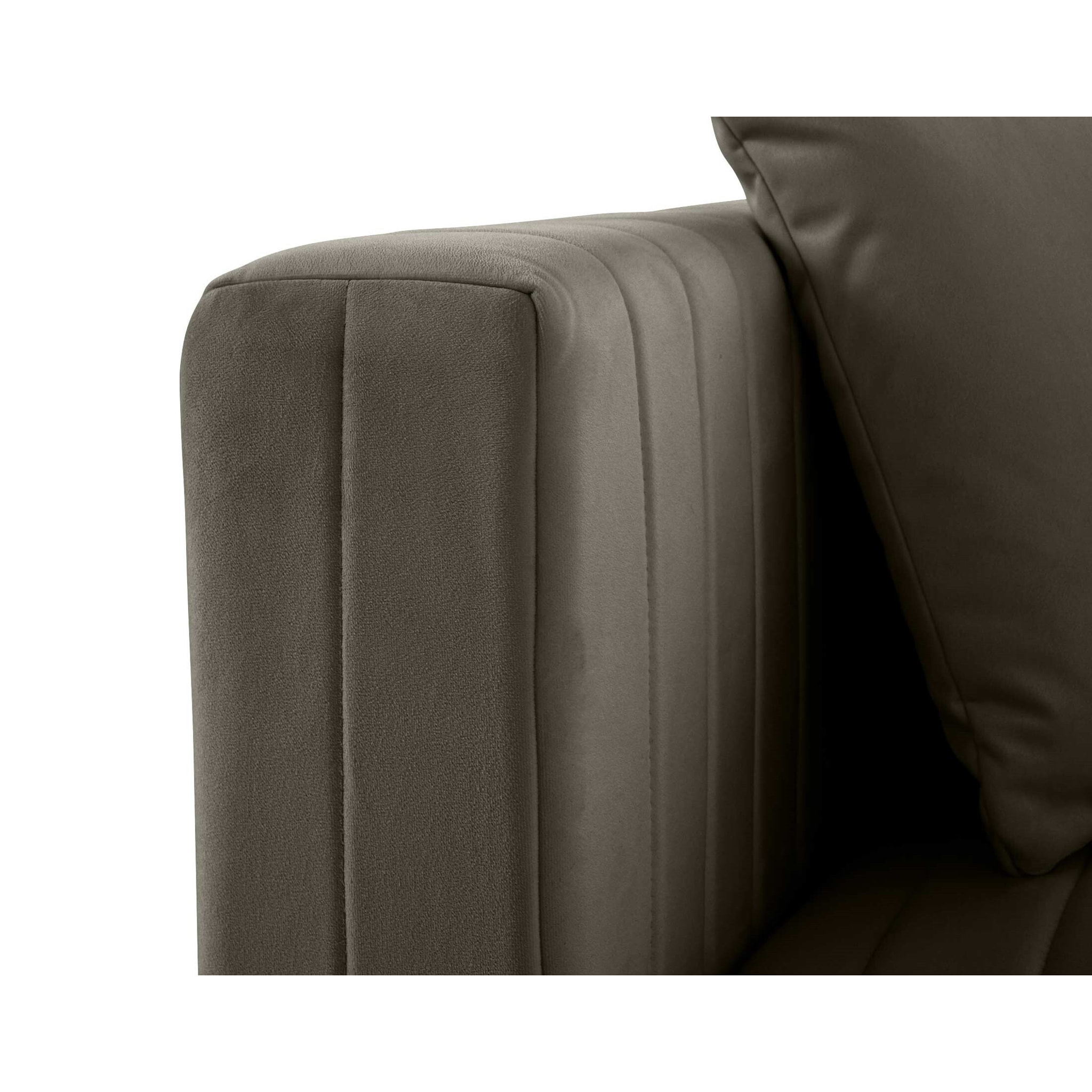 Nova - module d'assise gauche - en velours - Gris