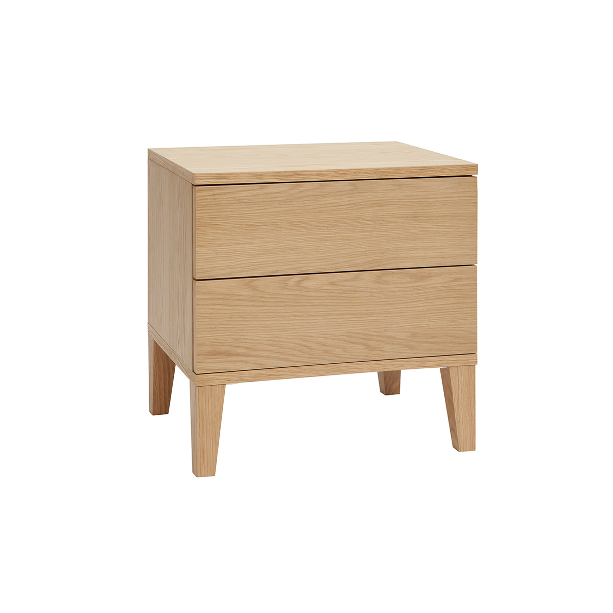 Table de chevet avec rangements 2 tiroirs scandinave bois clair chêne L50 cm FREDDY