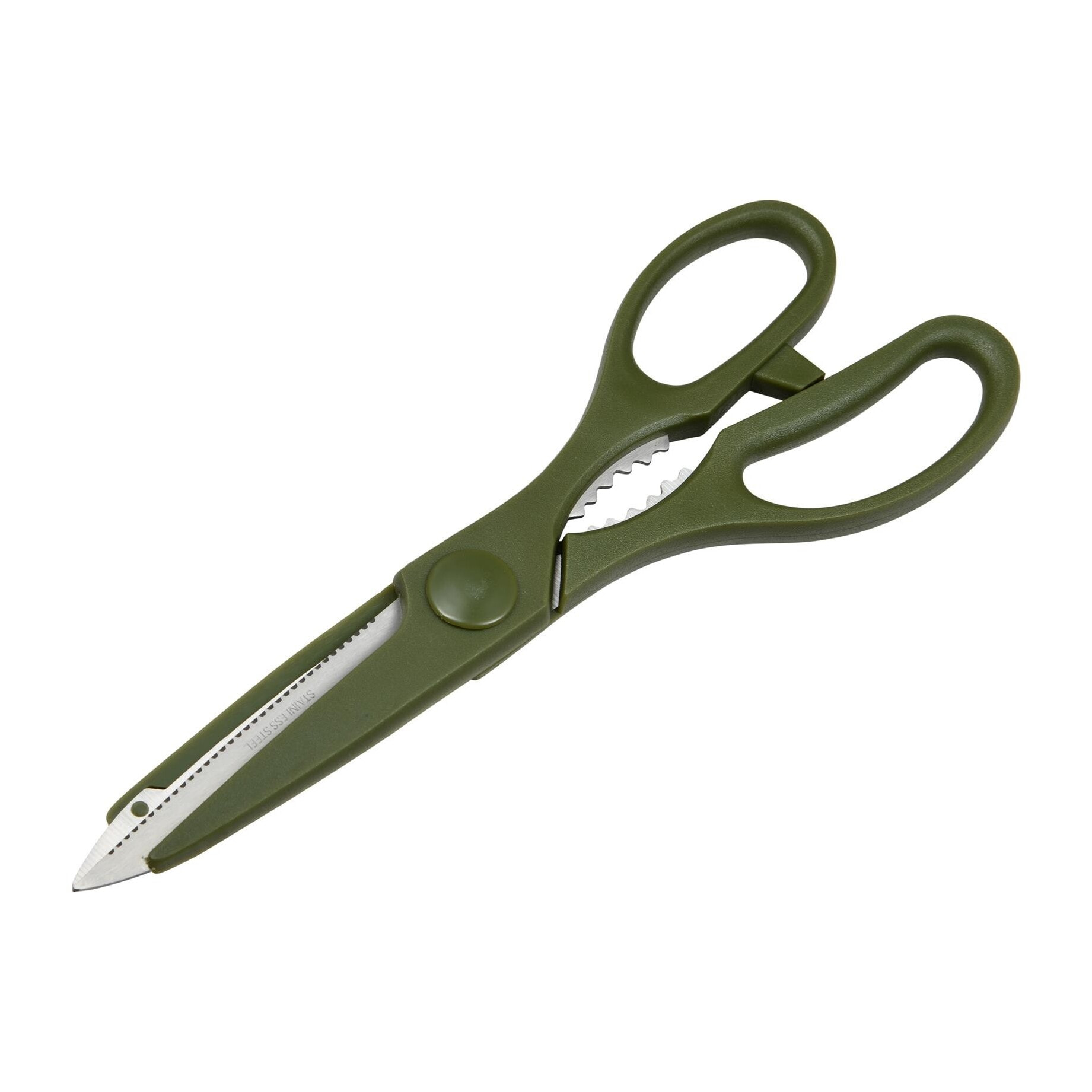 Tijeras de cocina 21,5 cm acero inoxidable con mango ergonómico verde expert san ignacio