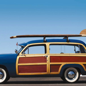 Affiche surf car de legende Affiche + cadre en bois - Chêne