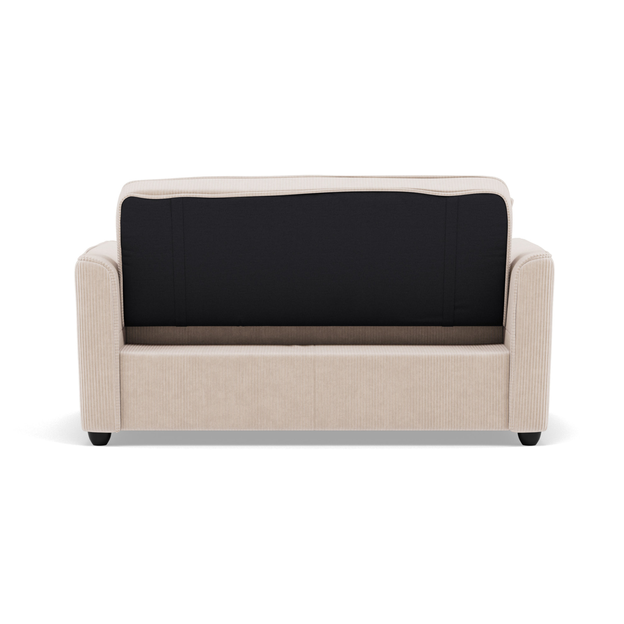 Ernest - Canapé droit 2 places convertible en velours côtelé - Beige