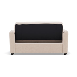 Ernest - Canapé droit 2 places convertible en velours côtelé - Beige