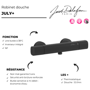 Mitigeur douche thermostatique July+ noir mat