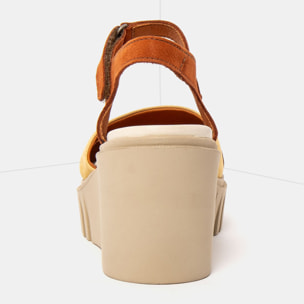 Sandalia de cuña 2083 NOBUCK DARK ORANGE-HONEY/ CATANIA color Dark orange-honey