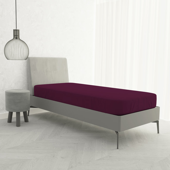 LENZUOLO SOTTO CON ANGOLI MAX COLOR, 100% COTONE MADE IN ITALY - SINGOLO