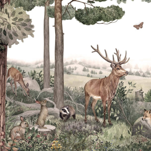 Papier peint a l'ombre du cerf Intissé