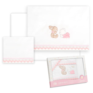 Triptico Coche Oso Tumbado Conejito Bco/Rosa