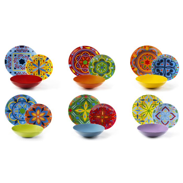 Servizio piatti 18 pezzi Excelsa – Puebla, Porcellana Multicolore