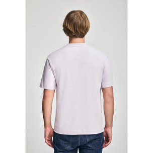 Camiseta color lavanda de manga corta y cuello redondo con logotipo Polo Club