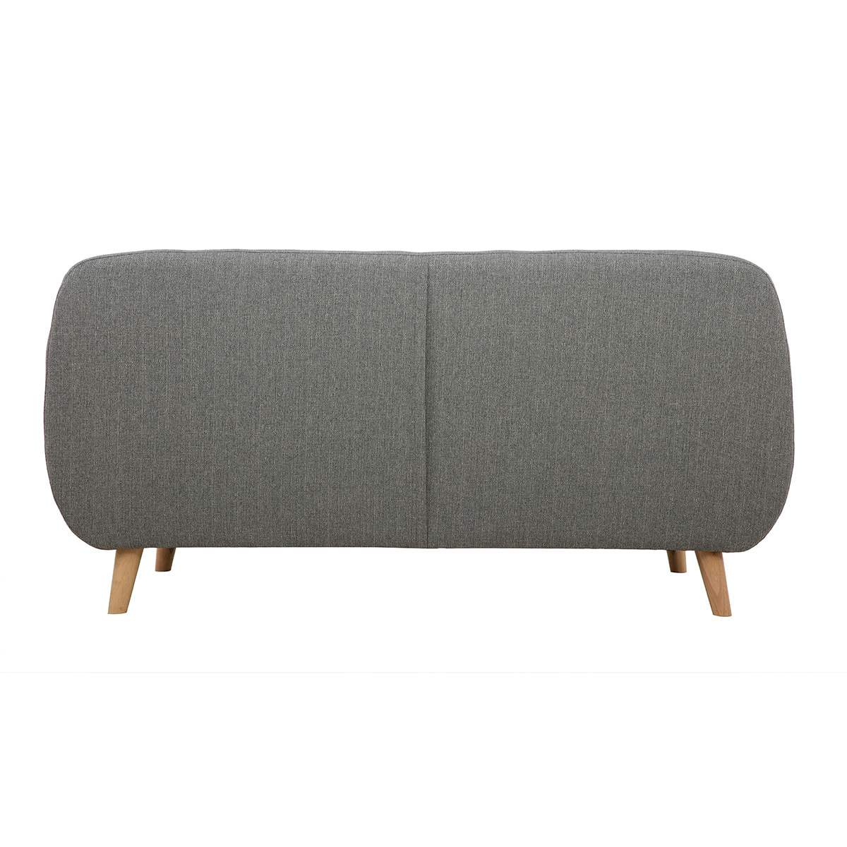 Canapé scandinave déhoussable 3 places en tissu gris clair et bois clair YNOK