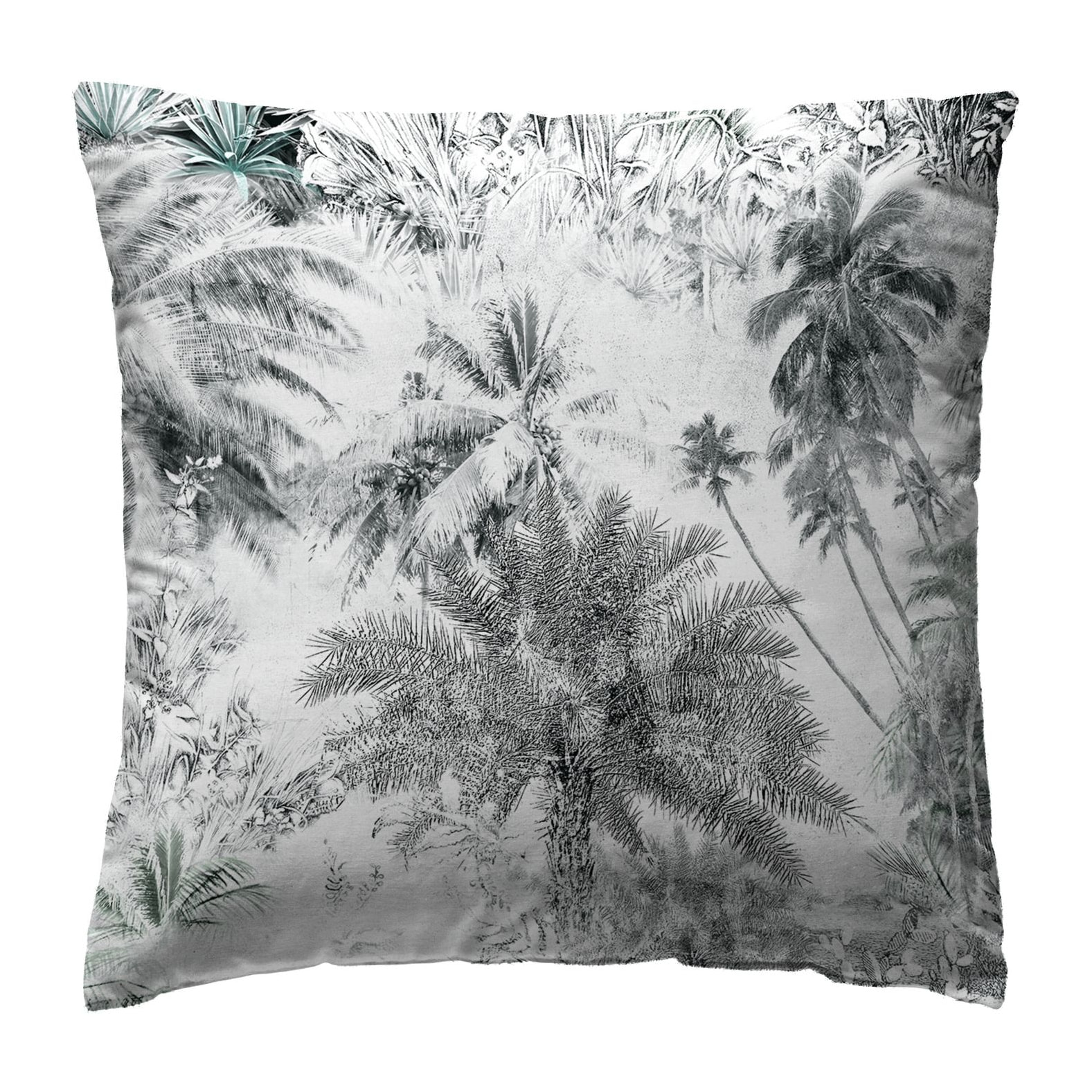 Taie d'oreiller Palm Tree Grey 100% coton 79 cm/2