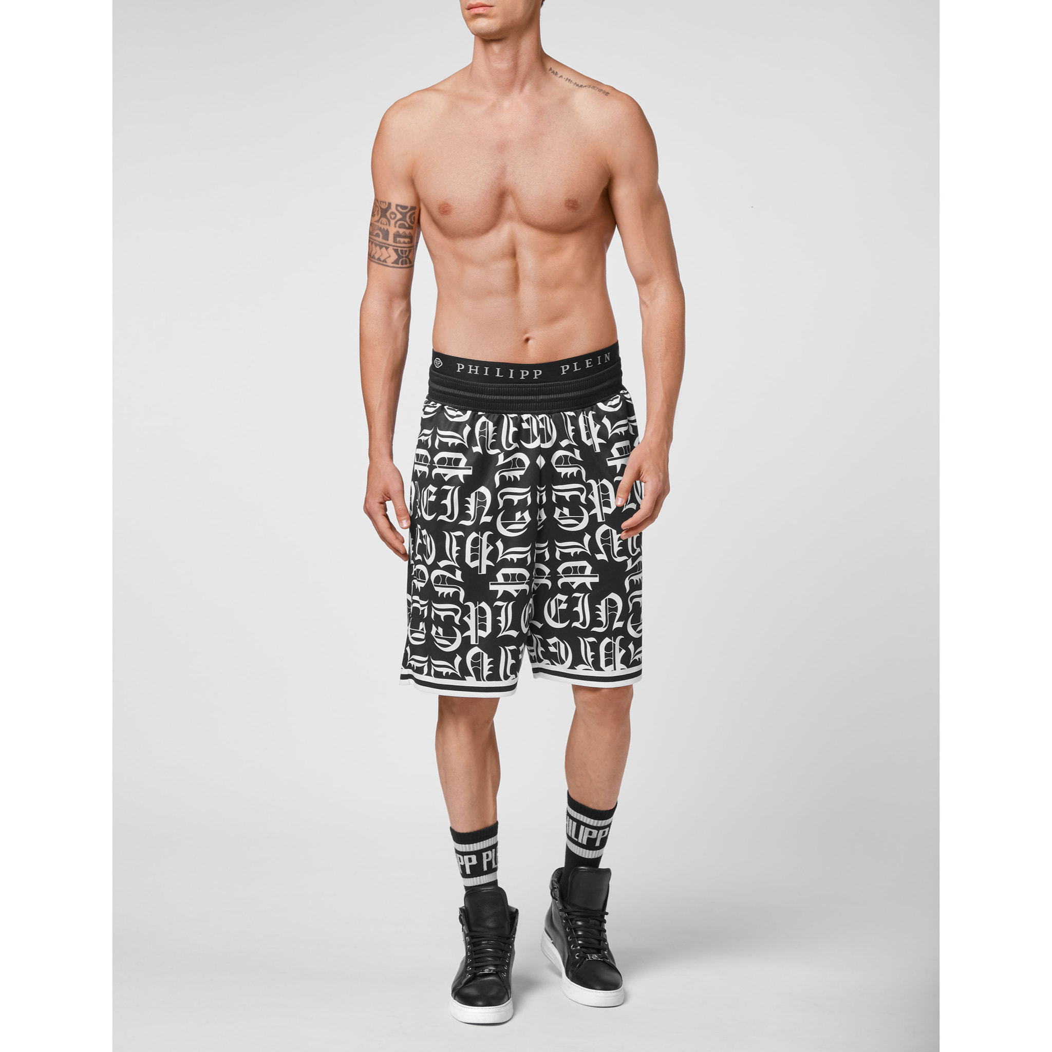PHILIPP PLEIN Basket Jogging Shorts Gothic Plein
