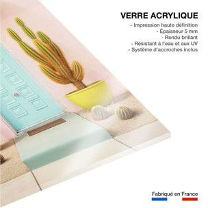 Tableau pour decoration porte bleue palm springs  Tableau plexiglas