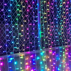 conjunto de luces de cortina con 240 luces led rgb con control remoto de 40 cuerdas