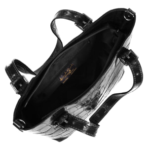 Arezzo Bolso tote Mujer.Piel auténtica Gamuza Grabado Cocodrilo Grande  Camoscio