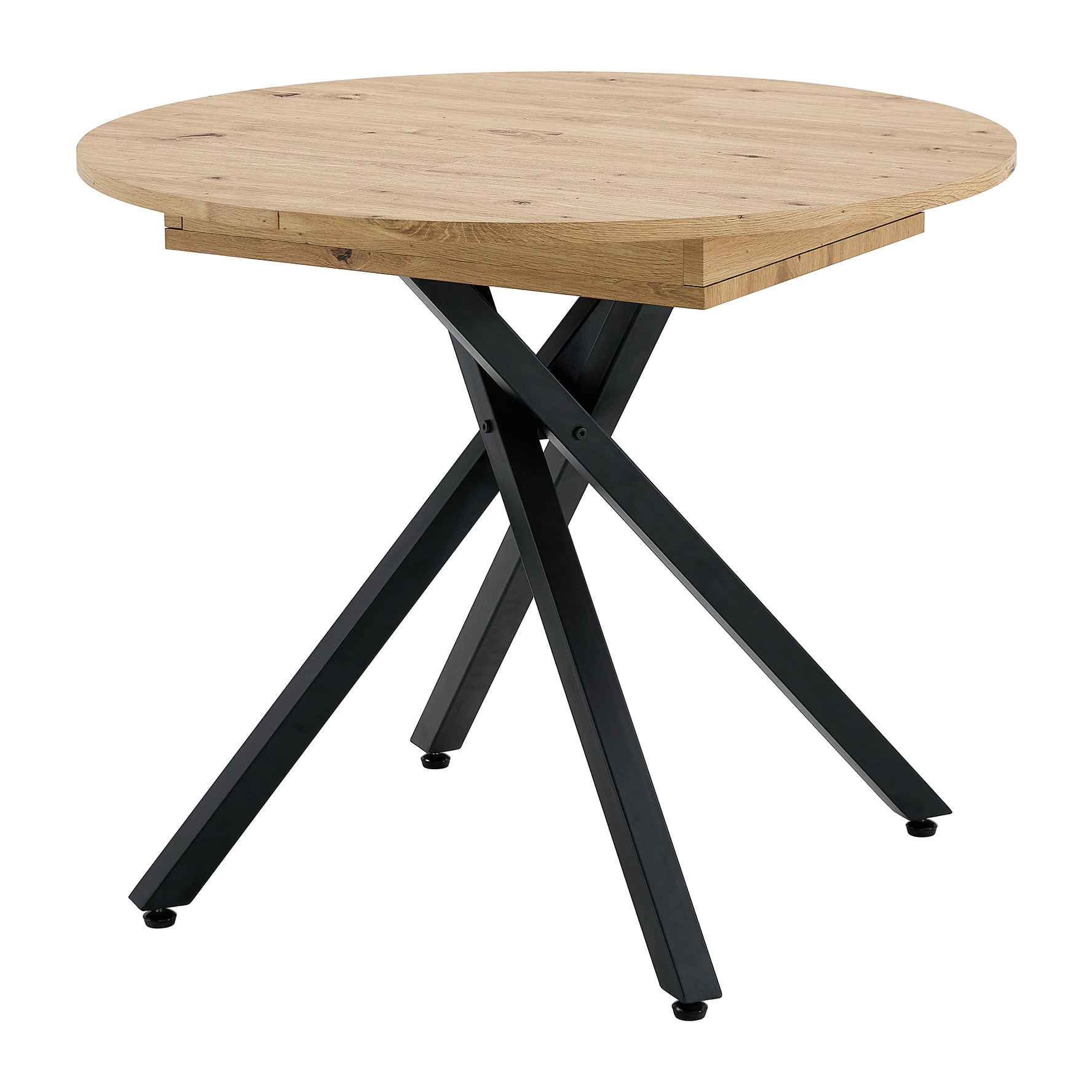 Mesa extensible – Roble rústico y negro