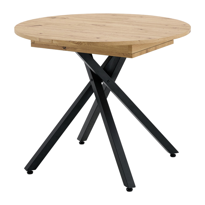 Mesa extensible – Roble rústico y negro