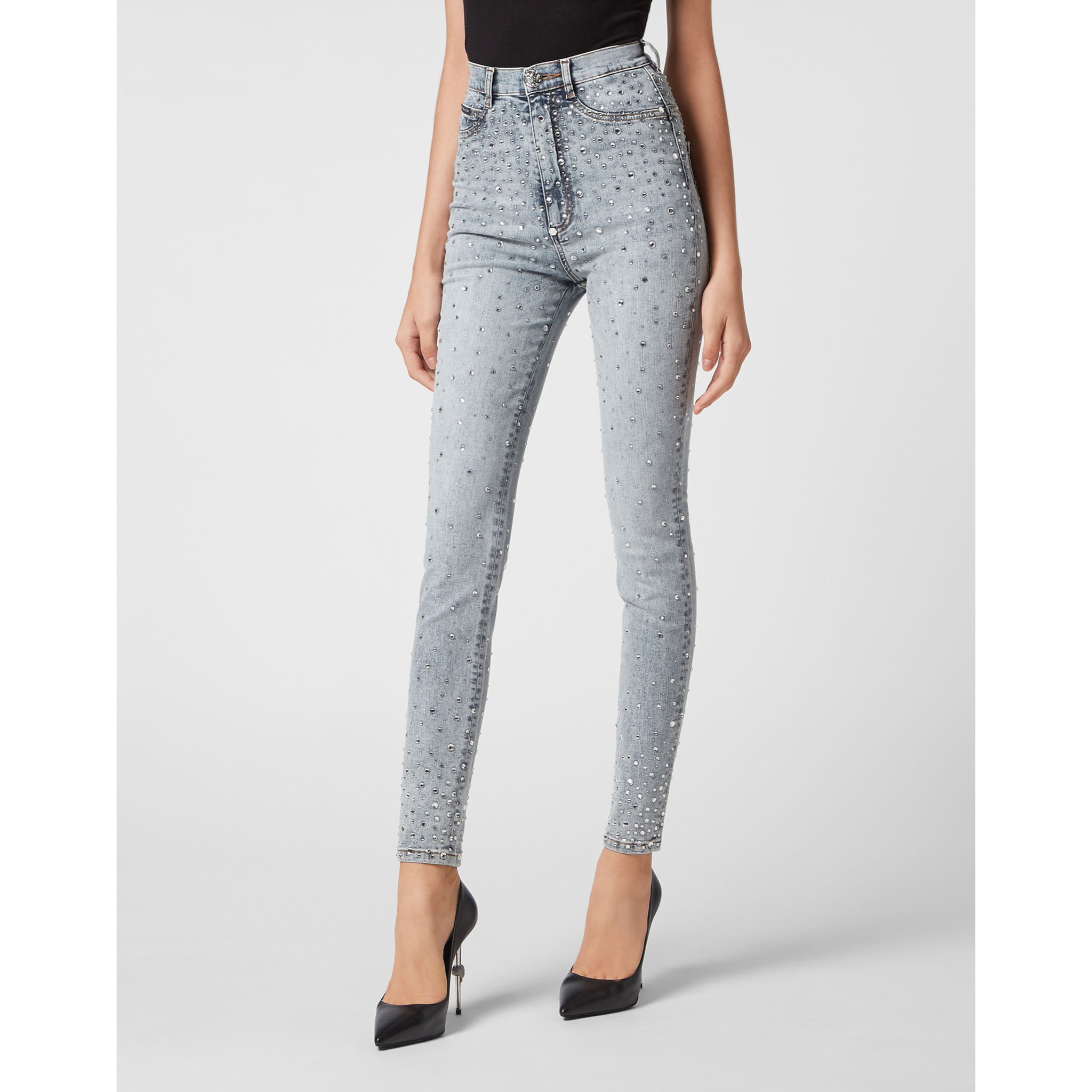 PHILIPP PLEIN Jegging a vita alta