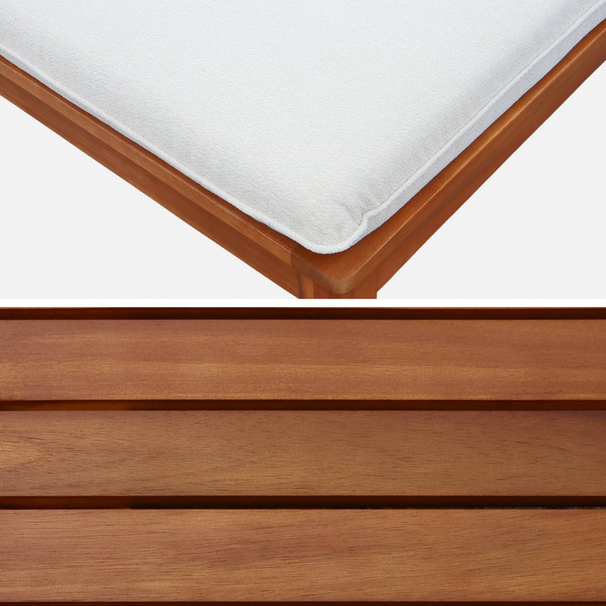 Fauteuil de jardin avec table basse bois d'acacia et effet bouclette YONA