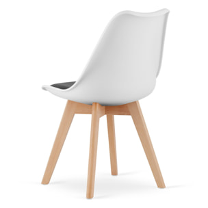 Sedia Mark con cuscino in ecopelle e gambe in faggio