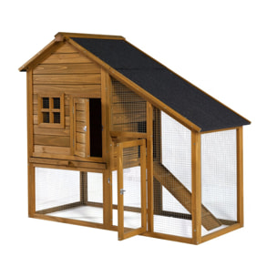 Poulailler "Lily" avec pondoir en bois - Marron