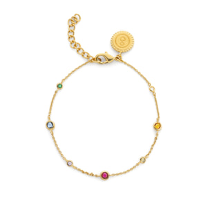 Pulsera New Orbit Multicolor Baño Oro