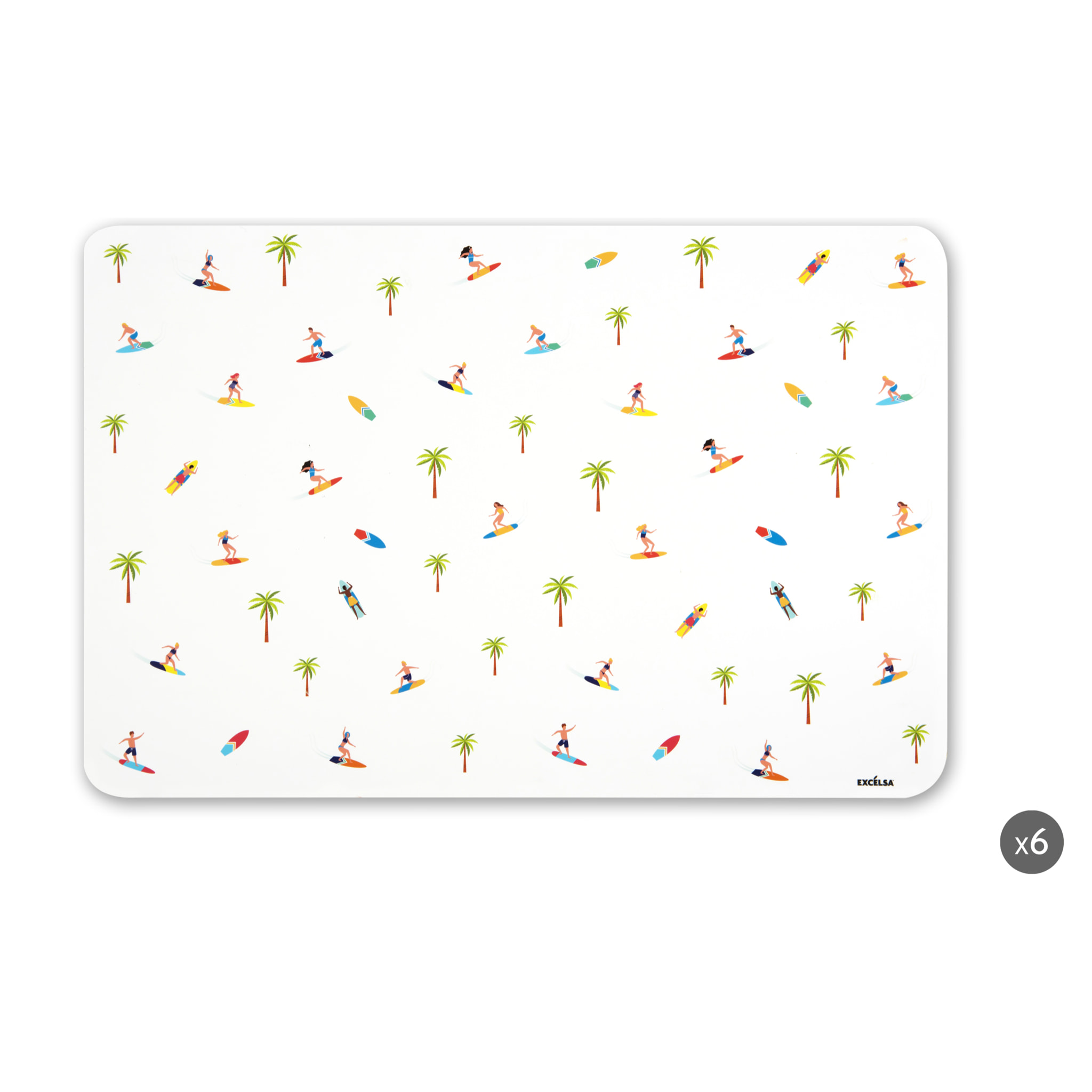 Set de 6 sets de table rectangulaires Excelsa – Honolulu, Polypropylène Multicolore