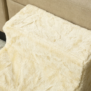Escalier pour chien à 3 marches déhoussable lavable - 46 x 35 x 35 cm - beige