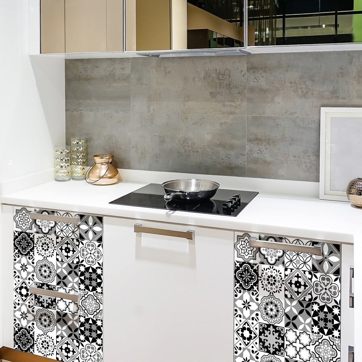 Stickers muraux - Sticker Mural Carrelage adhésif Cuisine Salle de Bain - 60 STICKERS CARRELAGES MEUBLE GARZEA