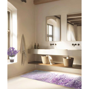 Passatoia tappeto cucina bagno ingresso multiuso, disegno fiori stile floreale