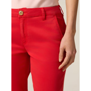 Oltre - Pantalones chinos mezcla de lyocell - Rojo